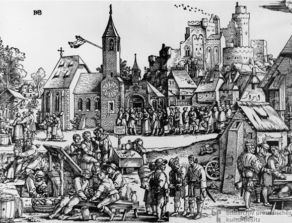 Das ländliche Fest, Bild eins von drei (1535)